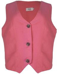 Larsen and Co - Pure Linen Valencia Waistcoat In Peony Pink - Lyst