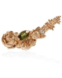 Lee Renee - Rose Diamond & Tourmaline Slider Earring Single Rose Gold - Lyst