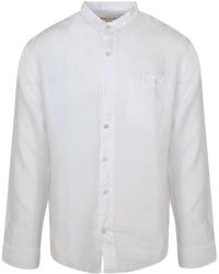 Haris Cotton - Slim Fit Mandrin Neck Linen Shirt - Lyst