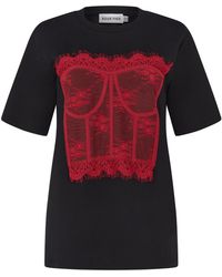 Sour Figs - Crimson Lace Corset Illusion T-Shirt - Lyst