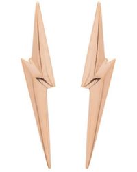 Edge Only - 3D Pointed Lightning Bolt Earrings 18Ct Vermeil - Lyst