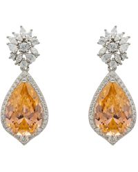 LÁTELITA London - Olivia Teardrop Crystal Drop Earrings Peach Silver - Lyst