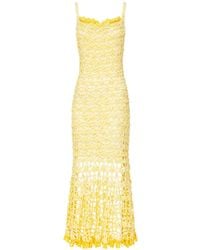 Andreeva - Butter Chrysanthemum Midi Handmade Crochet Dress - Lyst