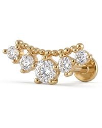 Zahav Jewelry - 14K Solid 18G 8Mm Graduated Cz Internally Threaded Flat Back Stud - Lyst