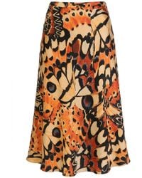 Traffic People - Metamorphosis And Butterfly Print Avie Midi Skirt - Lyst