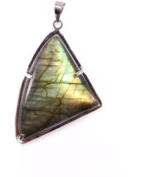 Mineralgems•Studio - Iridescent Labradorite Pendant With Sterling Chain - Lyst