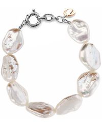 Unaloe - Sterling Baroque Pearl Bracelet For – Elegant Freshwater Cultured Pearl Jewelry - Lyst
