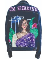 Quillattire - 'Im Speaking' Hand Painted Levis Denim Jacket - Lyst