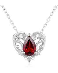 Azura Jewelry New York - Rosy Heart Mozambique Garnet Necklace Vermeil - Lyst
