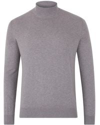 Paul James Knitwear - Ultra Fine Cotton Spencer Mock Turtle Neck Jumper - Lyst