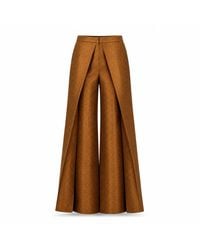 Silk and Bears - Ophelia Bronze Wide Leg Palazzo Trousers - Lyst