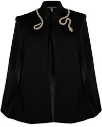 House of Laines London - Laines Couture Tailored Cape With Embellished Crystal & Pearl Wrap Around Snake - Lyst