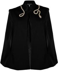 Laines London - Laines Couture Tailored Cape With Embellished Crystal & Pearl Wrap Around Snake - Lyst