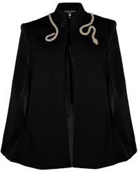 Laines London - Laines Couture Tailored Cape With Embellished Crystal & Pearl Wrap Around Snake - Lyst