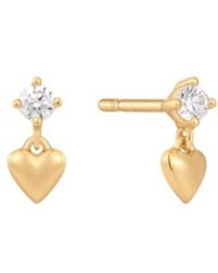 Vanhi - Lilian Crystal Heart Studs Earrings - Lyst
