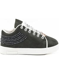 Rettrose - Peyton Luxury Slate Suede Handmade Embellished Tennis Shoe - Lyst