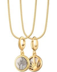 Lily Charmed - Plated Howlite Healing Stone Necklace With Round Snake Chain - Lyst
