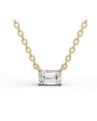 SEREIA OFFICIAL - 14K 0.25 Ct Lab Grown Emerald Shape Diamond Pendant - Lyst