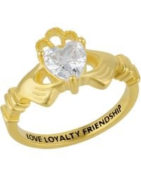 Spero London - Sterling Clear Claddagh Ring - Lyst