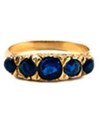 Marteliè - Antique Style Ring With Synthetic Brilliant Cut Sapphire - Lyst