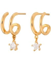 Scream Pretty - Illusion Hoop Earrings With Sparkling Star Drop - Lyst