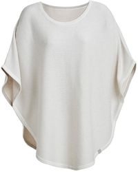 Cove - Neutrals Flora Cotton Cashmere Reversible Poncho Cream & Starch - Lyst