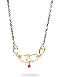 Ebru Jewelry - Goddess Balance Pearl & Ruby Necklace - Lyst