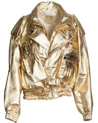 Zasta Studio - Galaxy Leather Oversized Bomber Jacket - Lyst