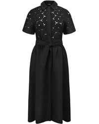 Smart and Joy - Lace And Cotton Shirt Dress With Belt - Lyst