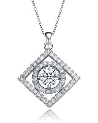 Genevive Jewelry - Rachel Glauber Elegant Plated Square Pendant Necklace - Lyst