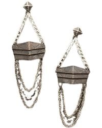 Zula Jewelry + Design - Shield Bravery Chandelier Earrings - Lyst