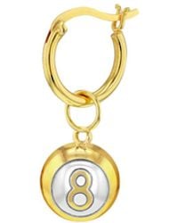 True Rocks - 8 Ball 2 Tone Mini Charm 18Kt Plated With Detail On Hoop - Lyst