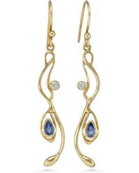 Isla Silver - Sapphire And Topaz Vermeil Drop Earrings - Lyst