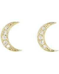 KAMARIA - Crescent Moon Diamond Stud Earrings - Lyst