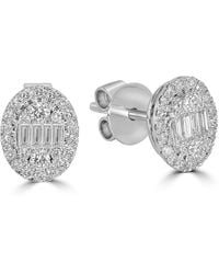 Artisan - Diamond Triple Halo Cluster Stud Earrings - Lyst