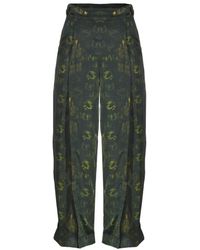 OUT OF SYNC - Print Pleat Trousers - Lyst