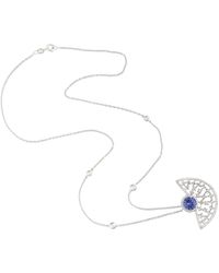 Artisan - Tanzanite & Diamond Fan Pendant Necklace - Lyst
