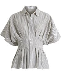 Paisie - Striped Shirt With Waist Pleats - Lyst