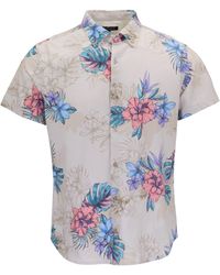 lords of harlech - Neutrals Todd Exotic Floral Neutral Knit Shirt - Lyst