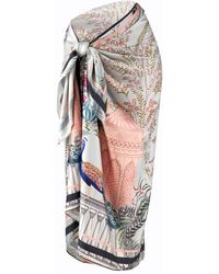 Washein - Satin Sarong Cover Up Peacock - Lyst