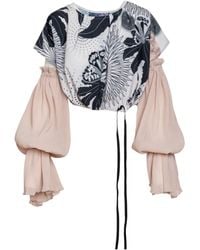 ARTISTA - Neutrals Epic Puffy Sleeve Top - Lyst