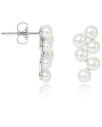 Pearls of the Orient Online - Gratia Cultured Freshwater Pearl Wave Stud Earrings - Lyst