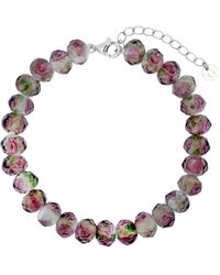Gold Trip - Spring Rose Glass Beaded Bracelet - Lyst