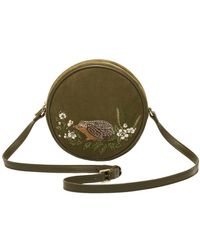 Fable England - Chloe Hedgehog Embroidered Faux Suede Circle Bag - Lyst