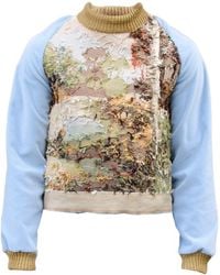 Absurde - Landscape Embroidered Velvet Jumper - Lyst
