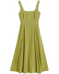 Louche - Baya Linen Mix Square Neck Midi Dress - Lyst