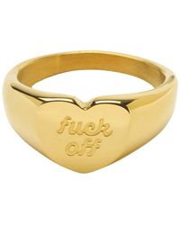 Hoops + Chains LDN - Fuck Off Heart Ring - Lyst