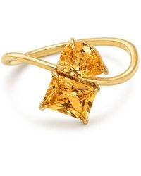 Belinda Jewelz - Citrine Wavy Toi Et Moi Birthstone Ring - Lyst