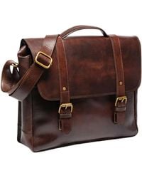 Hides Leather Co. - Leather Briefcase With Leather Strap, Messenger Laptop Case - Lyst
