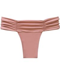 NUAJE NUAJE - Ariel Ruched Bikini Bottom In Pink - Lyst